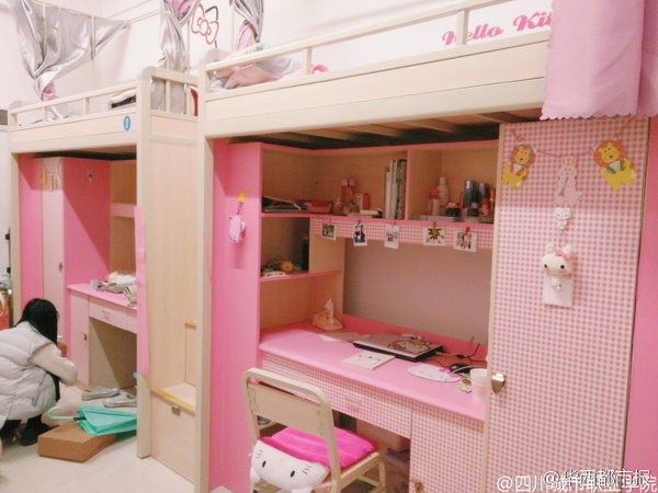 大学女生寝室满满少女心 网友:word妹!我一男的都觉得好看(组图)