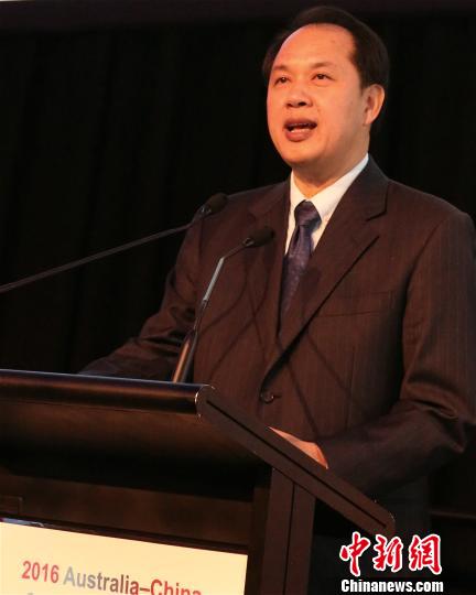 中国驻布里斯班总领事赵永琛致辞. 赖海隆 摄