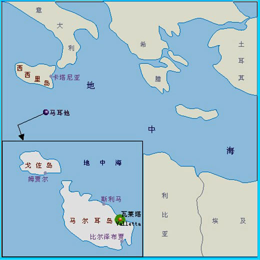 延伸阅读马耳他为地中海中心岛国有地中海心脏之称