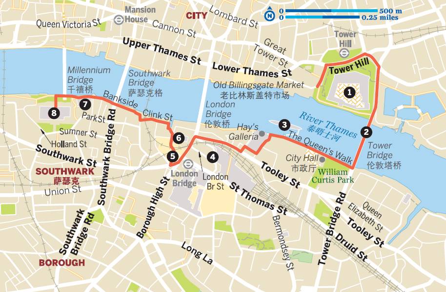 5小时终点泰特现代美术馆起点伦敦塔从伦敦最历史悠久的景点出发,穿过
